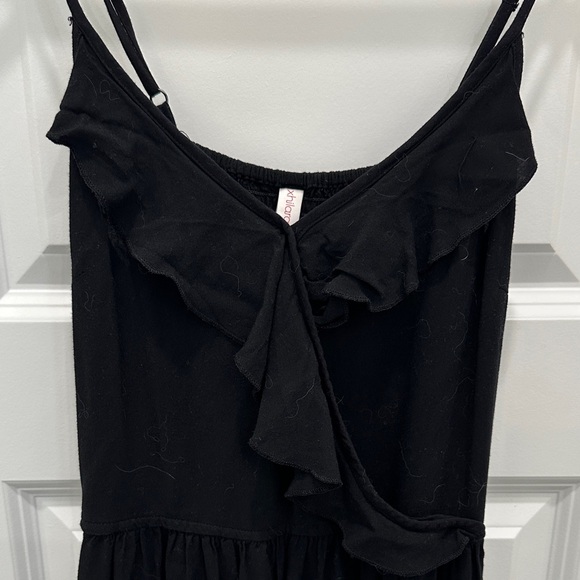 Chic Black Ruffle Mini Dress - Picture 2 of 4